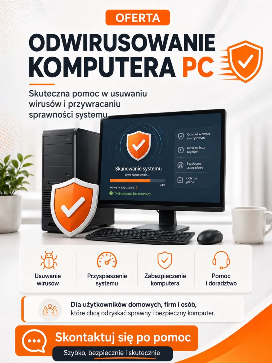 Pomoc przy odwirusowaniu komputera PC